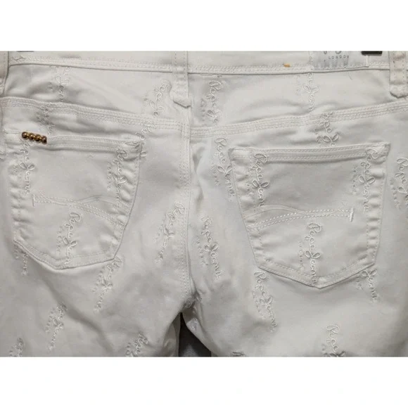 Pepe Jeans Womens Tag 28 Embroidered Pepe Throughout White 28/30 - Picture 13 of 16